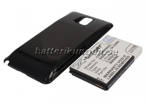 Batteri til Samsung Galaxy Note 3 mfl - 6.400 mAh - Svart