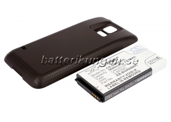 Batteri til Samsung Galaxy S5 mfl - 5.600 mAh - Svart