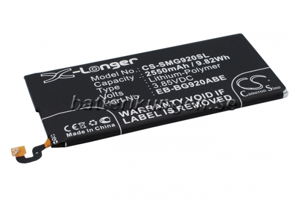 Batteri til Samsung Galaxy S6 mfl - 2.550 mAh
