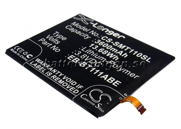 Batteri til Samsung Galaxy Tab 3 Lite 7.0 3G mfl  - 3.600 mAh