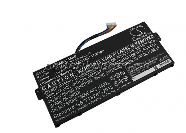 Batteri til Acer  Chromebook C738T mfl - 3.450 mAh