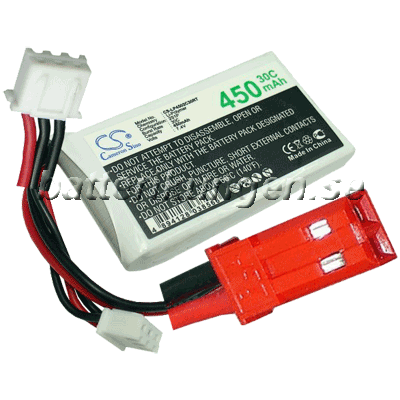 Batteri til LiPo 2 cell - 7.4 V - 450 mAh