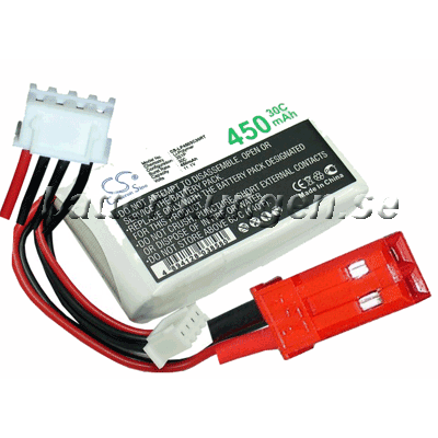 Batteri til LiPo 3 cell - 11.1 V - 450 mAh