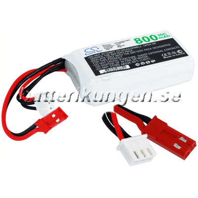 Batteri til LiPo 3 cell - 11.1 V - 800 mAh