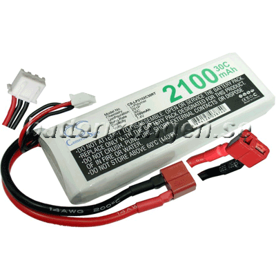 Batteri til LiPo 2 cell - 7.4 V - 2.100 mAh