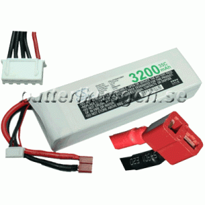 Batteri til LiPo 4 cell - 14.8 V - 3.200 mAh