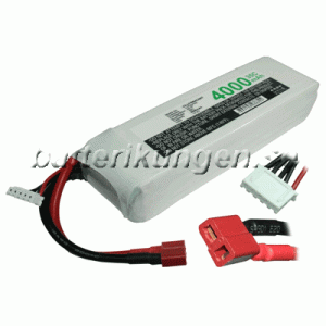 Batteri til LiPo 4 cell - 14.8 V - 4.000 mAh