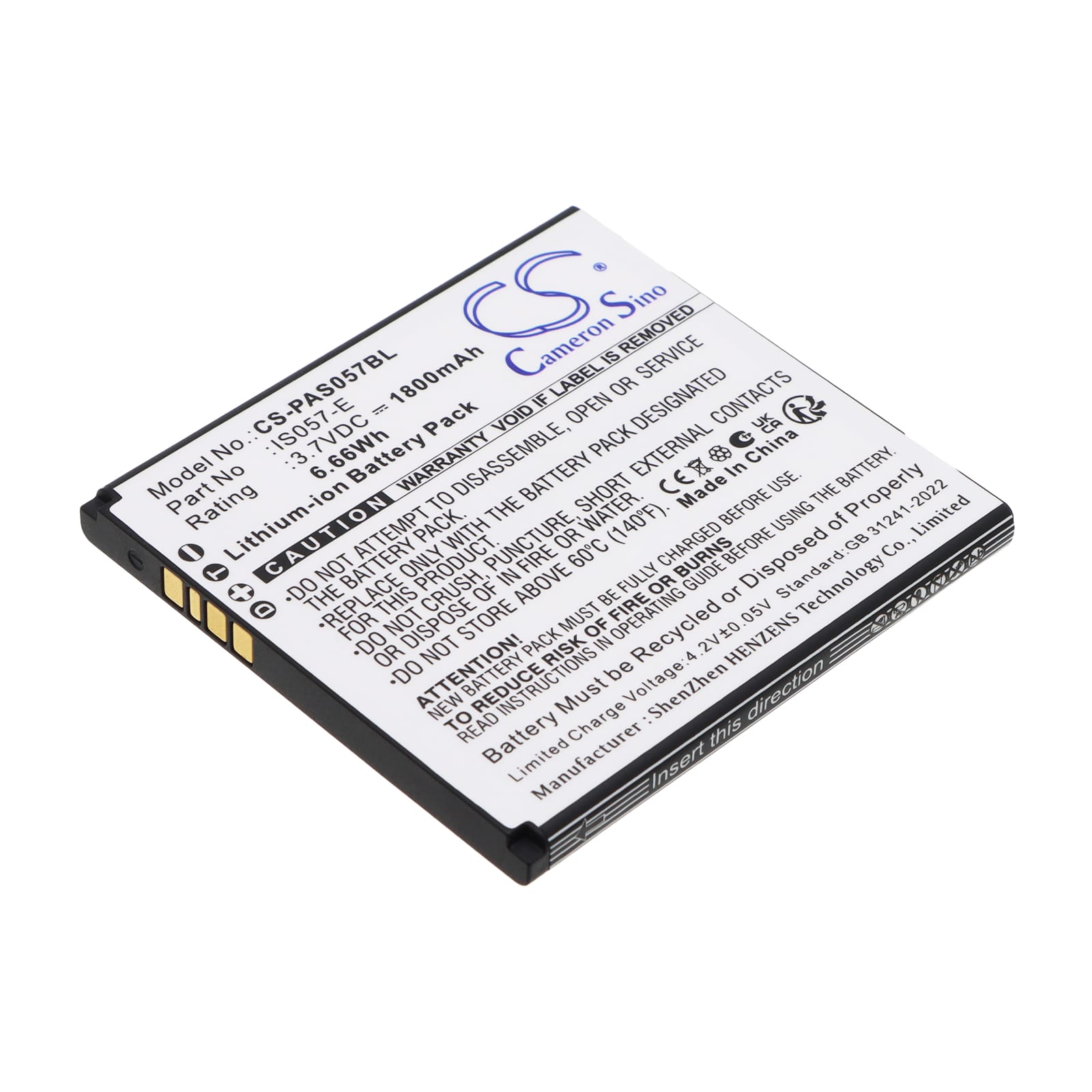 Batteri til Pax IS057-E - 1.800 mAh