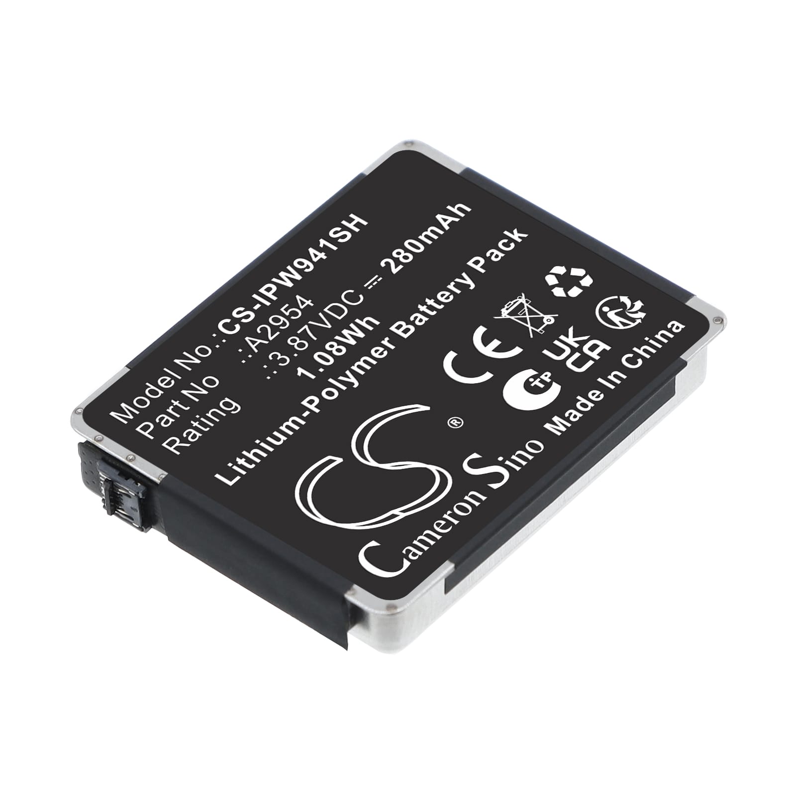 Batteri til Apple Watch Series S9 41mm mfl - 280 mAh